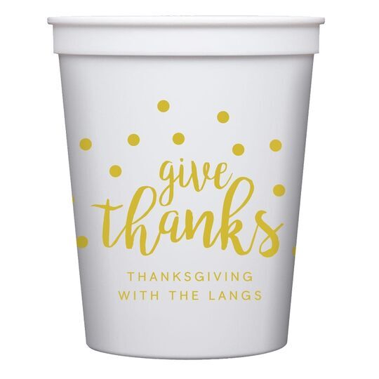 Confetti Dots Give Thanks Stadium Cups